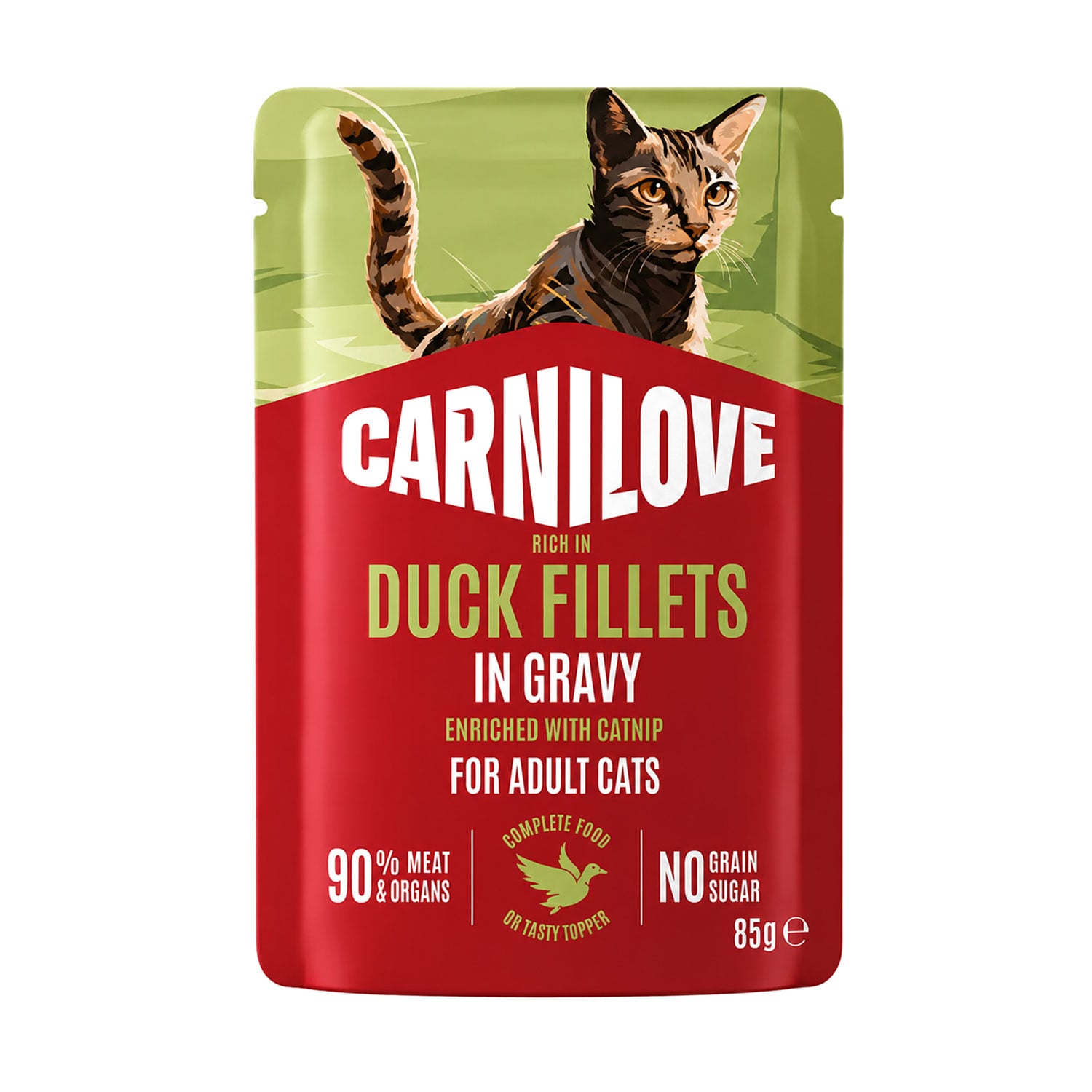 Вологий корм для дорослих котів Carnilove Duck Fillets with Catnip In Gravy з качкою та котячою м'ятою, в соусі, 85 г