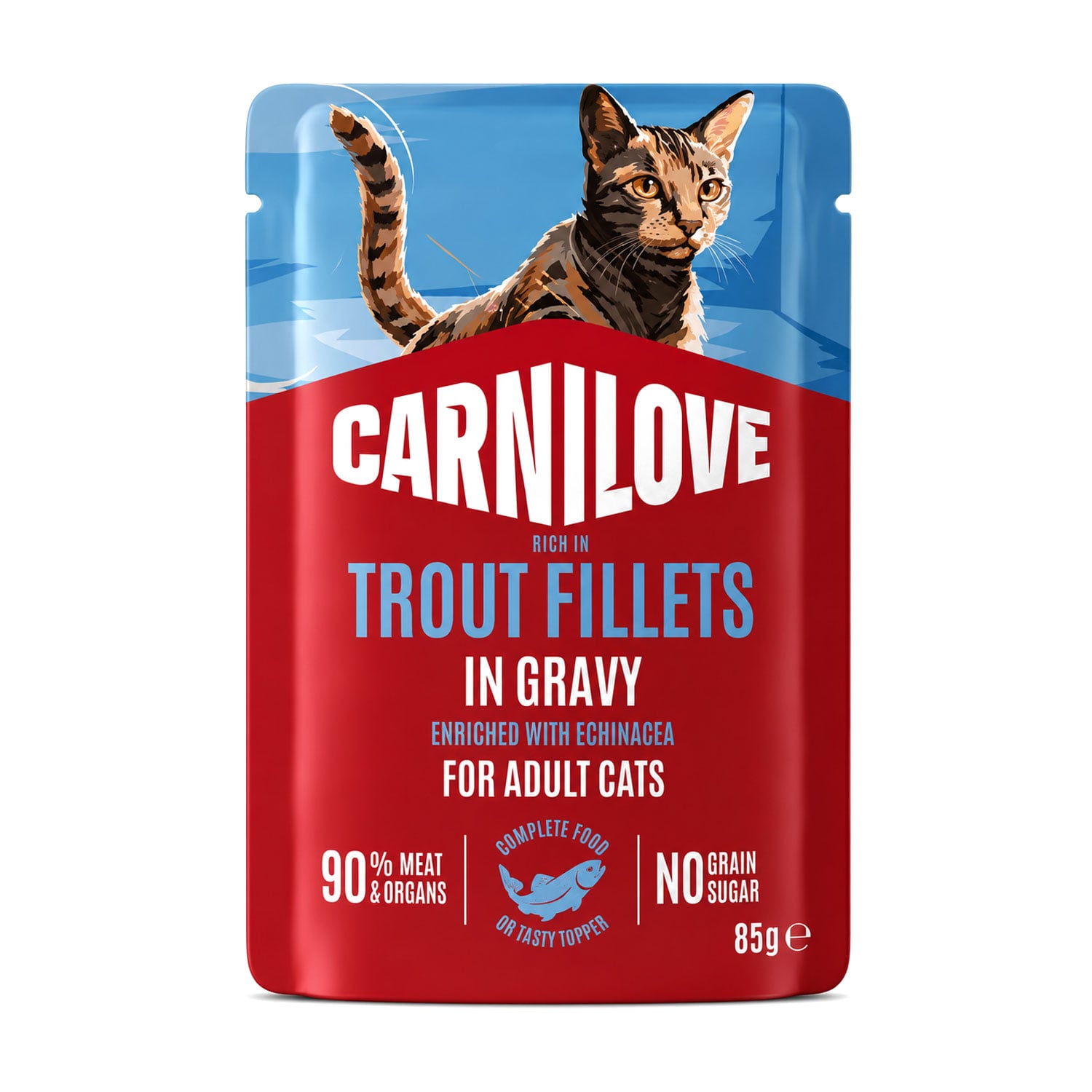 Вологий корм для дорослих котів Carnilove Trout Fillets with Echinacea In Gravy з фореллю та ехінацеєю, в соусі, 85 г