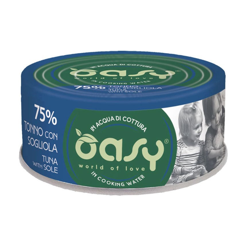 Вологий корм для дорослих котів Oasy Cat Wet More Love з тунцем та камбалою, 70 г