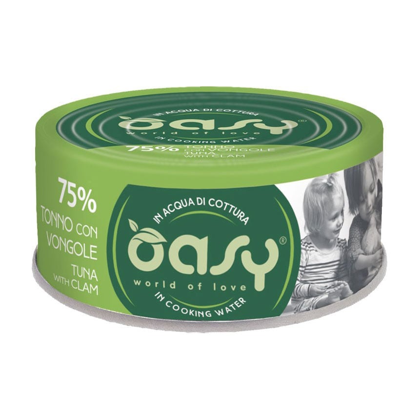 Вологий корм для дорослих котів Oasy Cat Wet More Love з тунцем та молюсками, 70 г