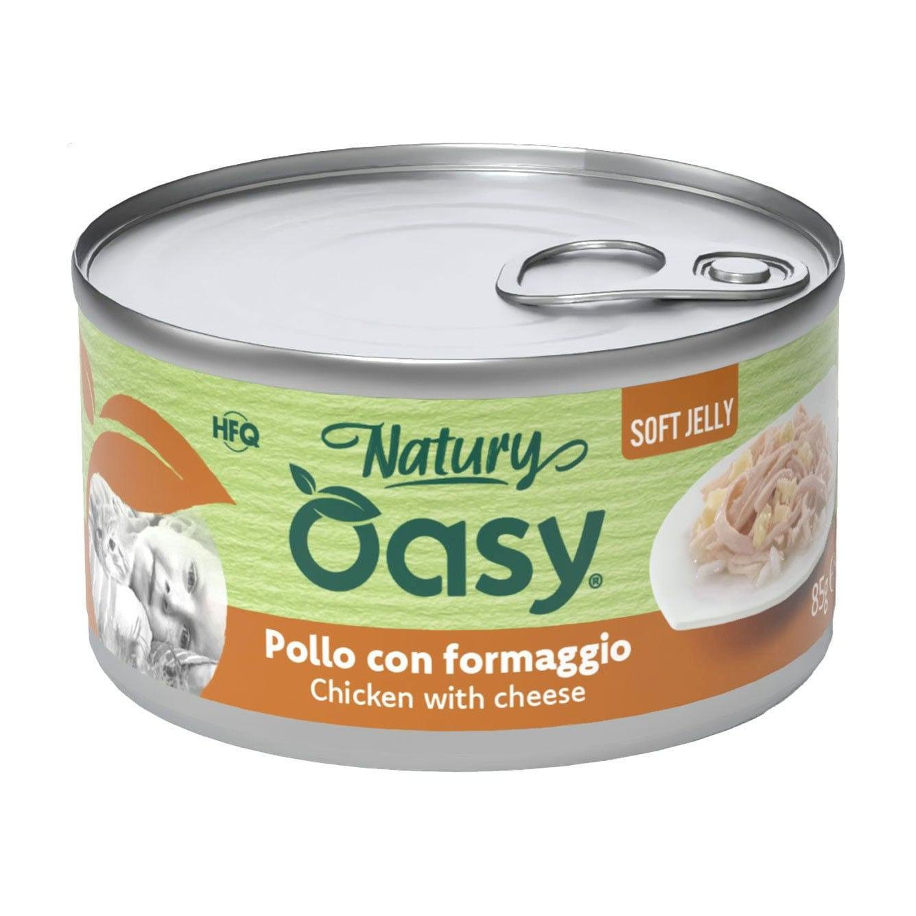 Вологий корм для дорослих котів Oasy Cat Wet Natury з сиром в желе, 85 г