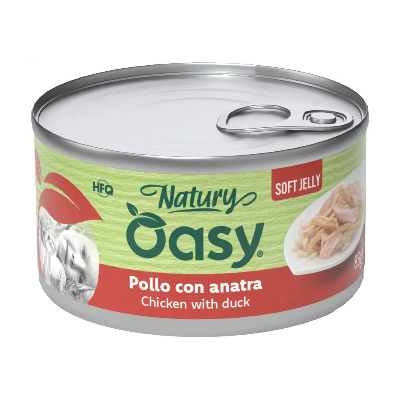 Вологий корм для дорослих котів Oasy Cat Wet Natury з куркою та качкою в желе, 85 г