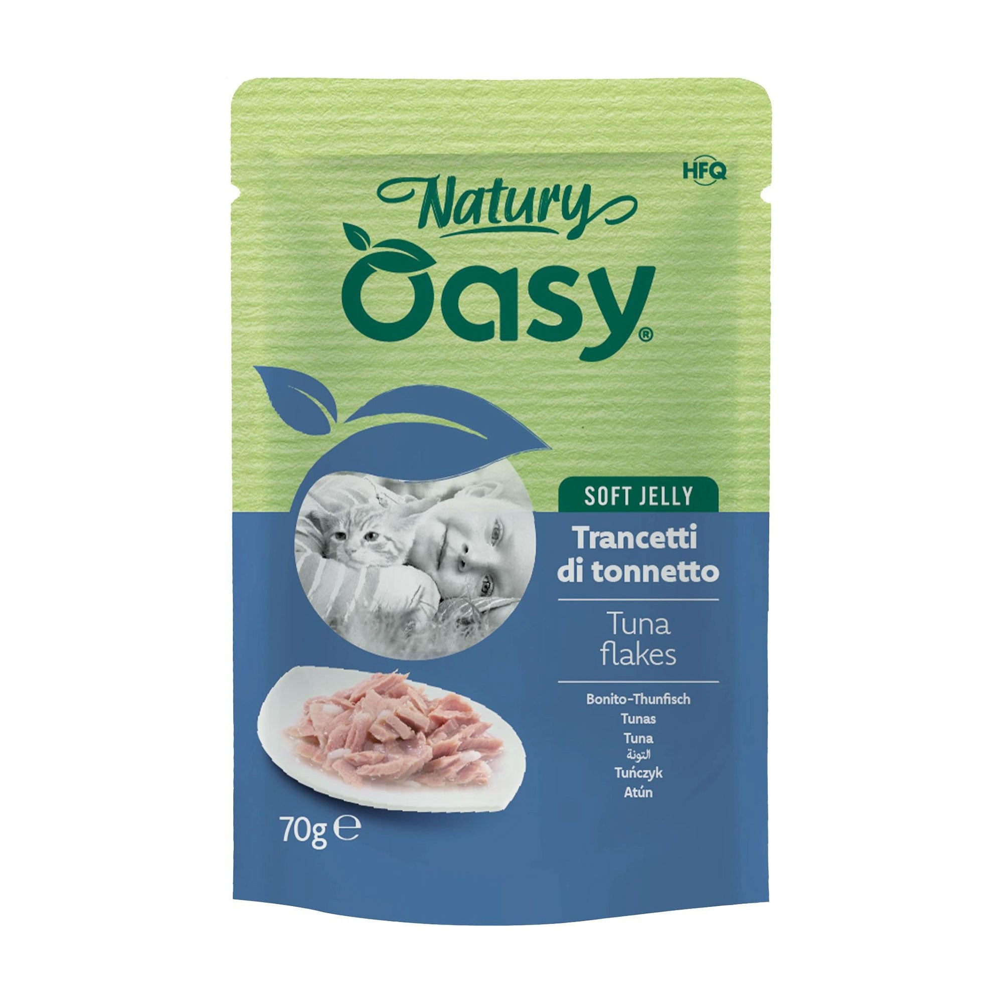 Вологий корм для дорослих котів Oasy Cat Wet Natury з тунцем в желе, 70 г