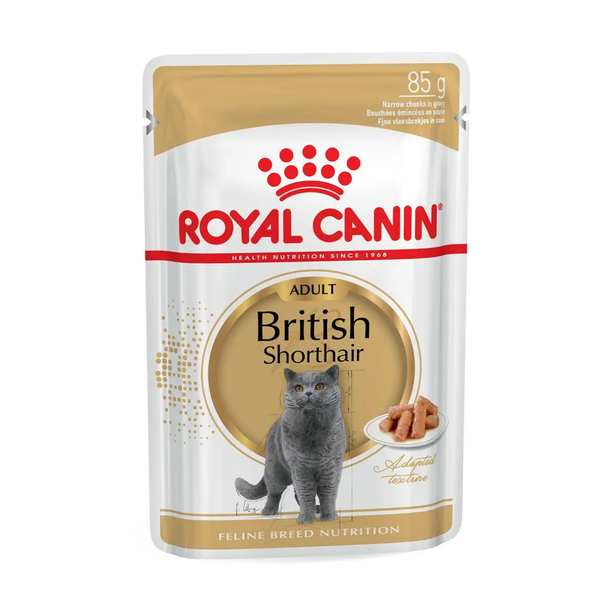 Вологий корм для дорослих котів породи британська короткошерстна Royal Canin British Shorthair Adult шматочки в соусі, 85 г (20320010)