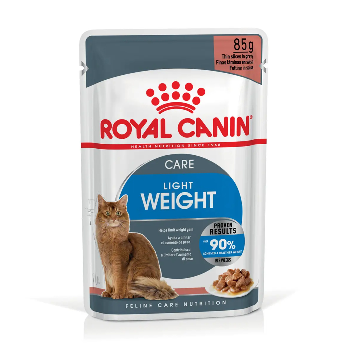Вологий корм для дорослих котів Royal Canin Light Weight Care шматочки в соусі, для зниження зайвої ваги, 85 г (R223154)