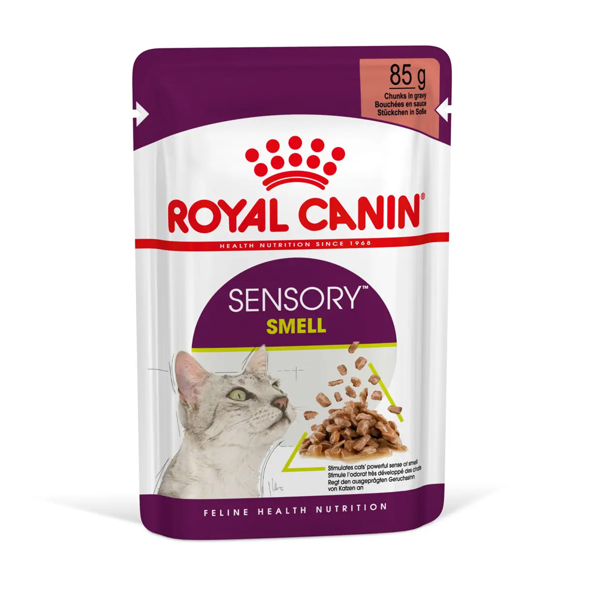 Вологий корм для дорослих котів Royal Canin Sensory Smell шматочки в соусі, cтимулює нюхові рецептори, 85 г (1517001)