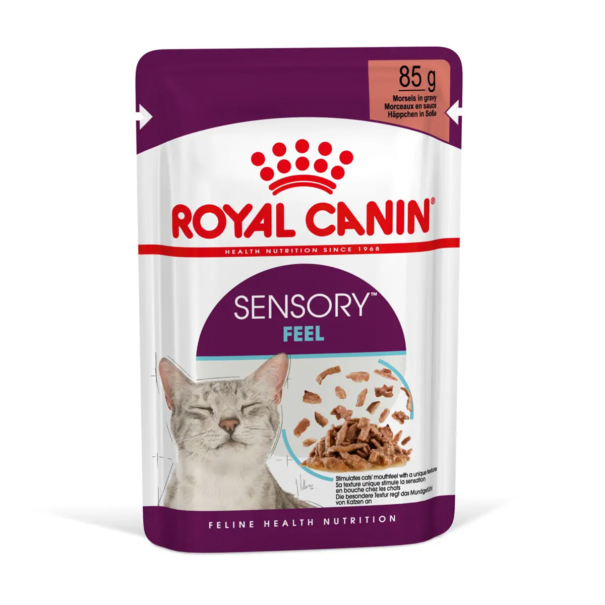 Вологий корм для дорослих котів Royal Canin Sensory Feel шматочки в соусі, стимулює відчуття корму, 85 г (15190010)