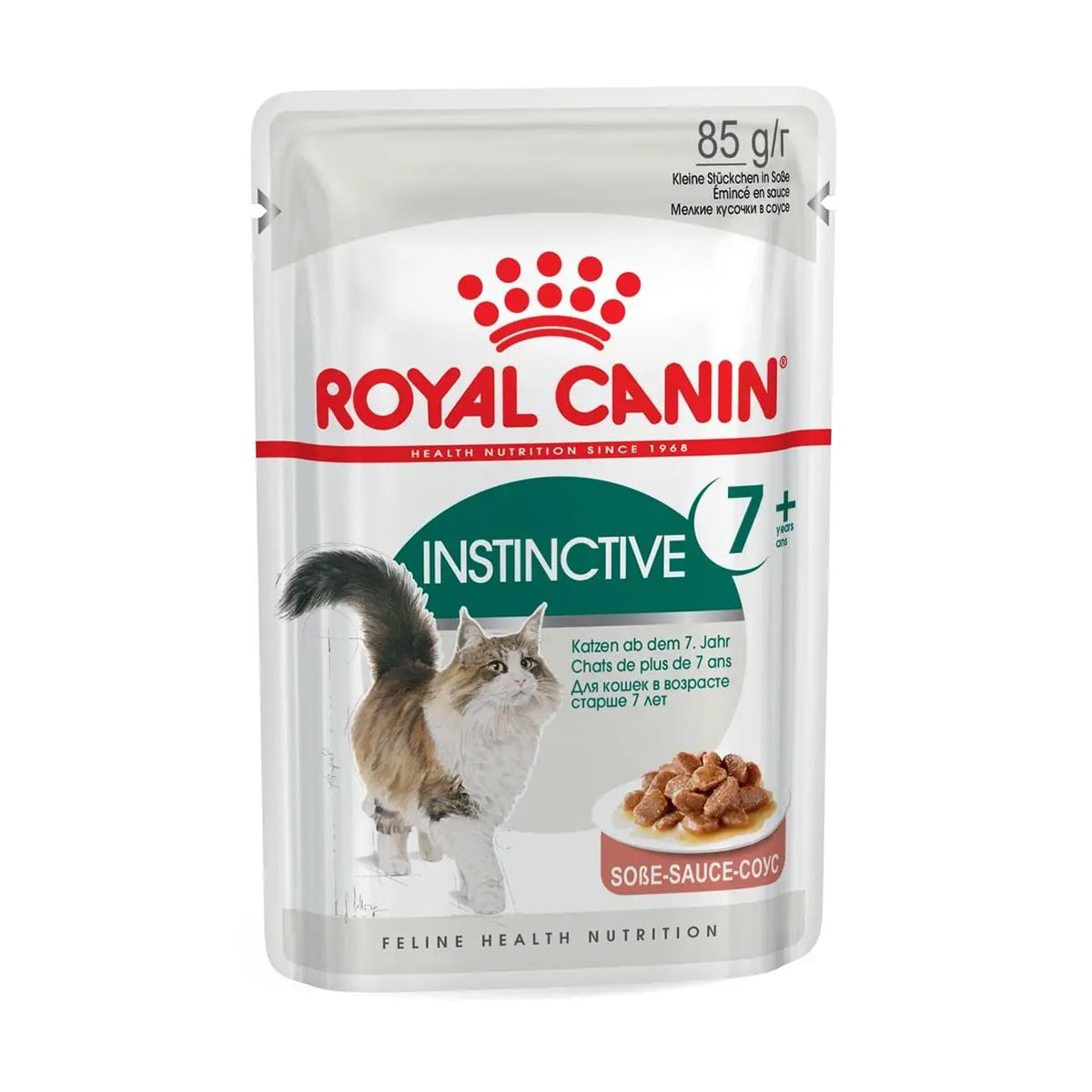 Вологий корм для дорослих котів від 7 років Royal Canin Instinctive 7+ шматочки в соусі, 85 г (40830010)