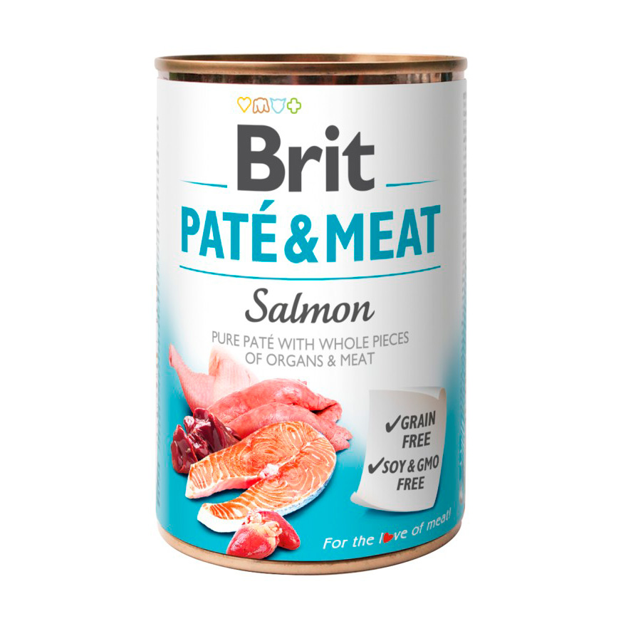 Вологий корм для дорослих собак Brit Pate &amp; Meat з лососем, 400 г