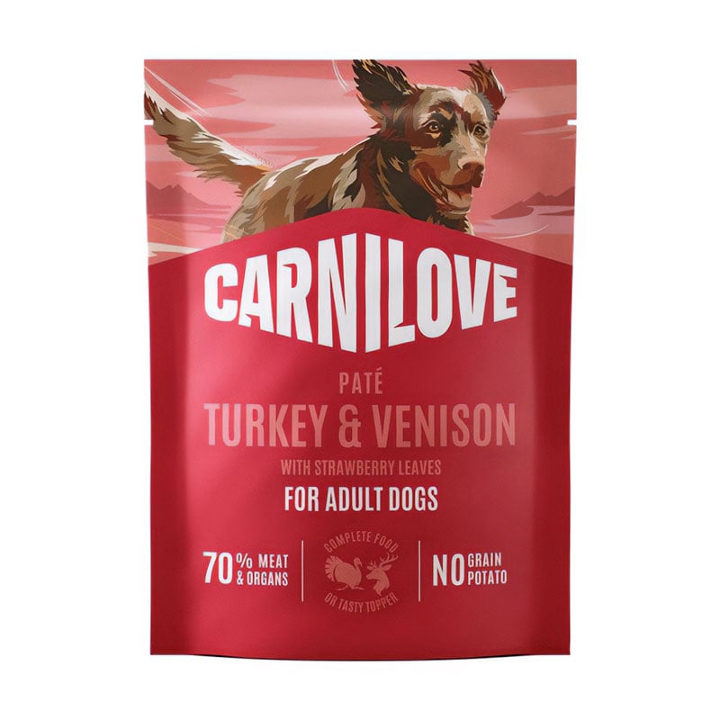 Вологий корм для дорослих собак Carnilove Turkey &amp; Venison With Strawberry Leaves Паштет з індичкою, олениною та листям полуниці, 300 г