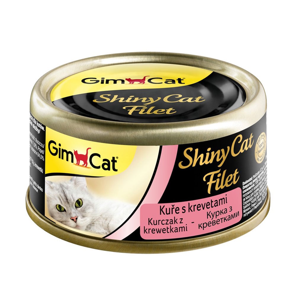 Вологий корм для кішок GimCat Shiny Cat Filet Курка з креветками, 70 г