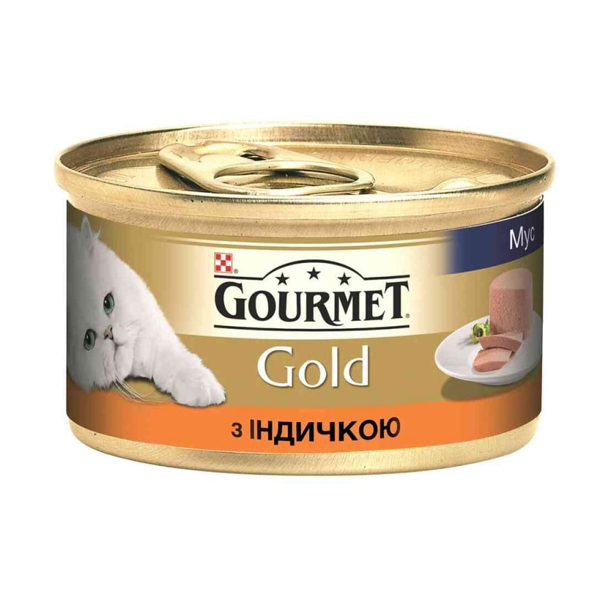 Вологий корм для кішок Gourmet Gold з індичкою, 85 г