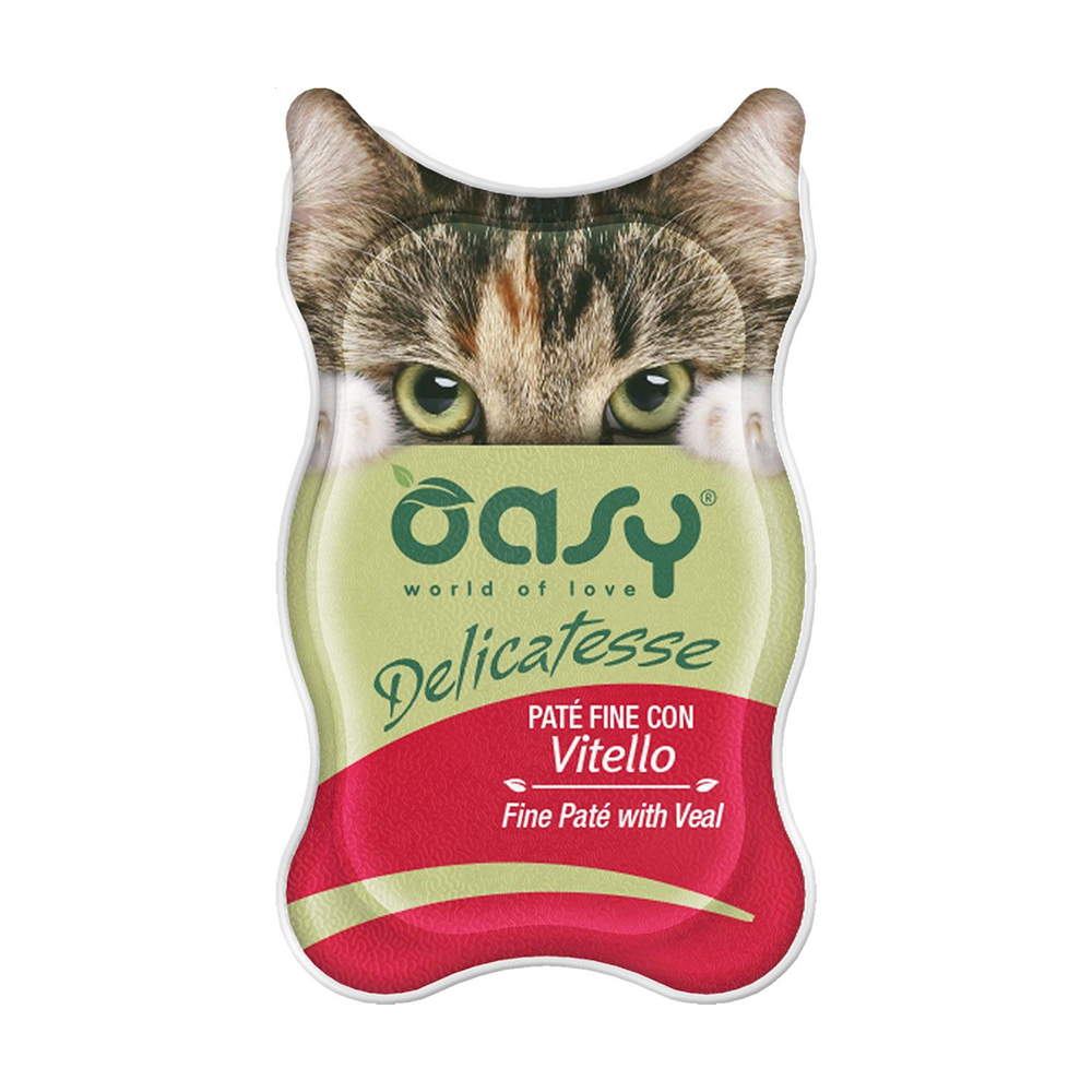 Вологий корм для кішок Oasy Delicatesse з телятиною, 85 г