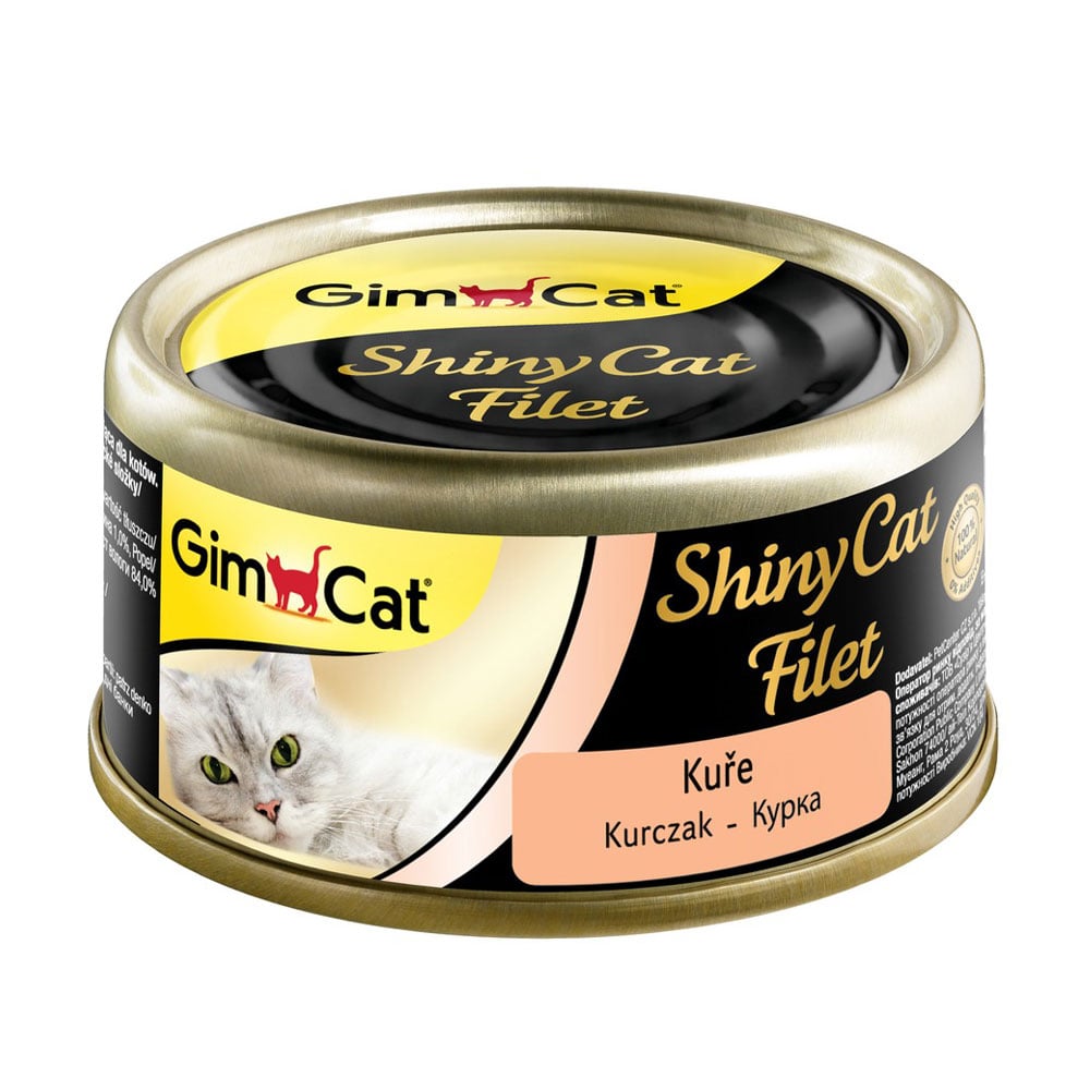Вологий корм для кішок всіх порід GimCat Shiny Cat Filet з курчам, 70 г