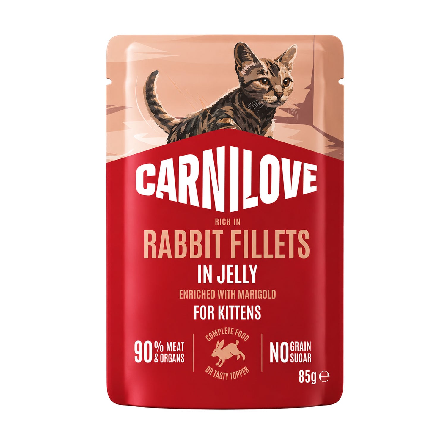 Вологий корм для кошенят Carnilove Rabbit Fillets with Marigold In Jelly з кроликом та календулою, в желе, 85 г