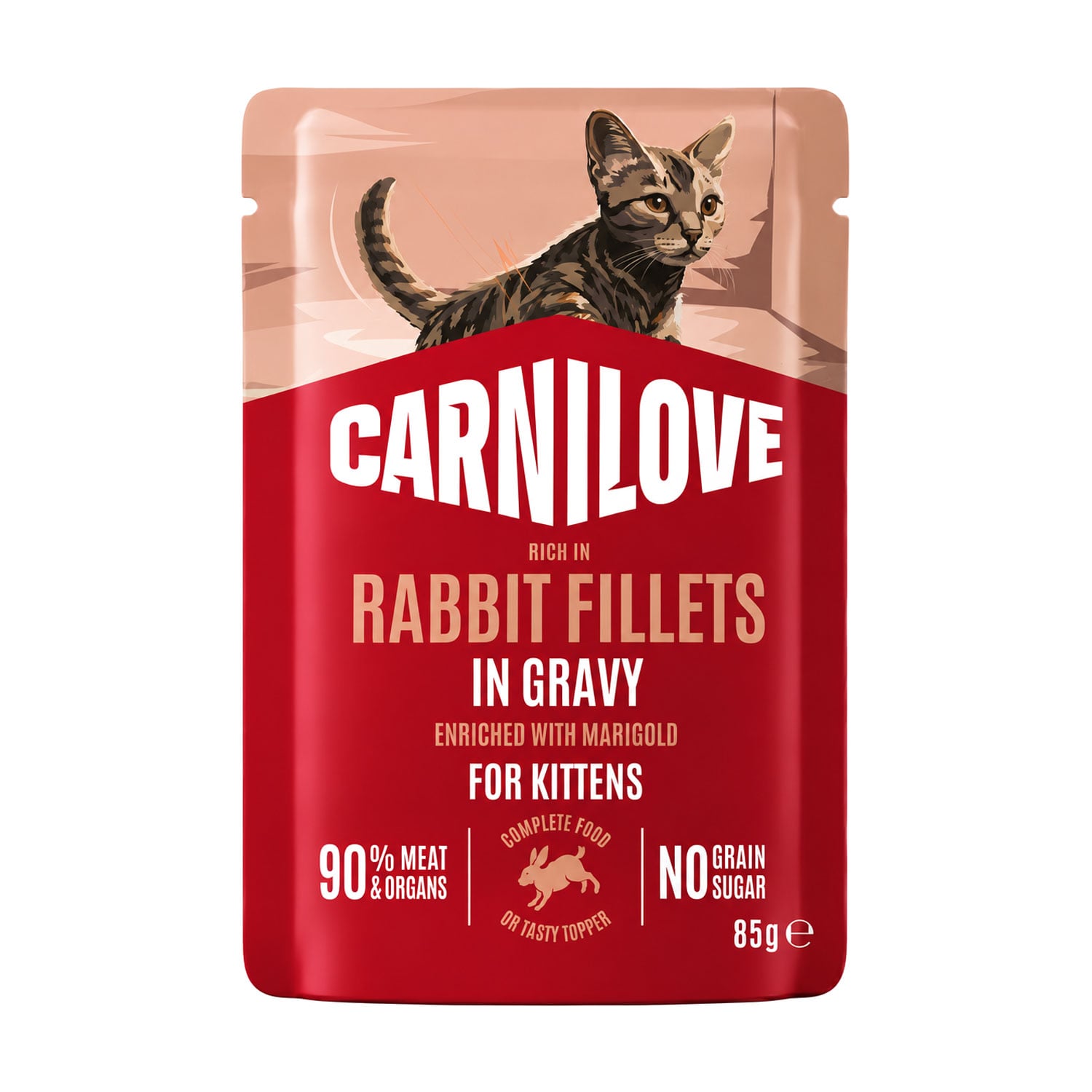 Вологий корм для кошенят Carnilove Rabbit Fillets with Marigold In Gravy з кроликом та календулою, в соусі, 85 г