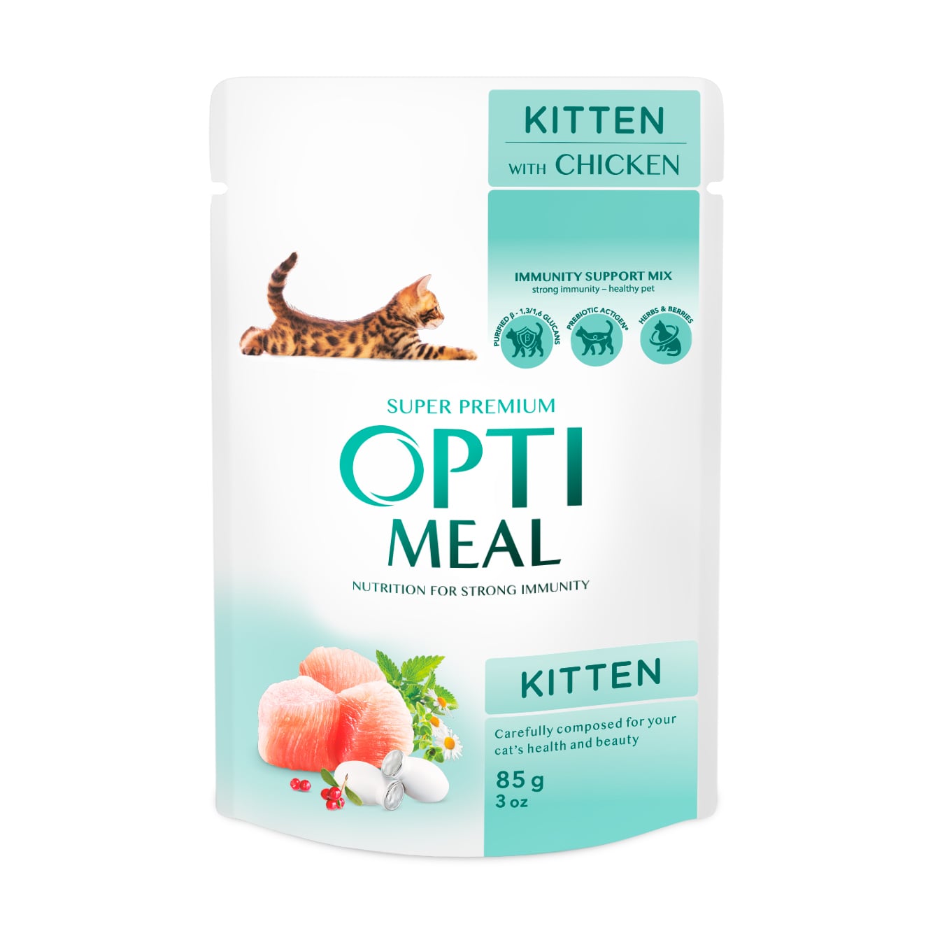 Вологий корм для кошенят Optimeal з куркою, 85 г