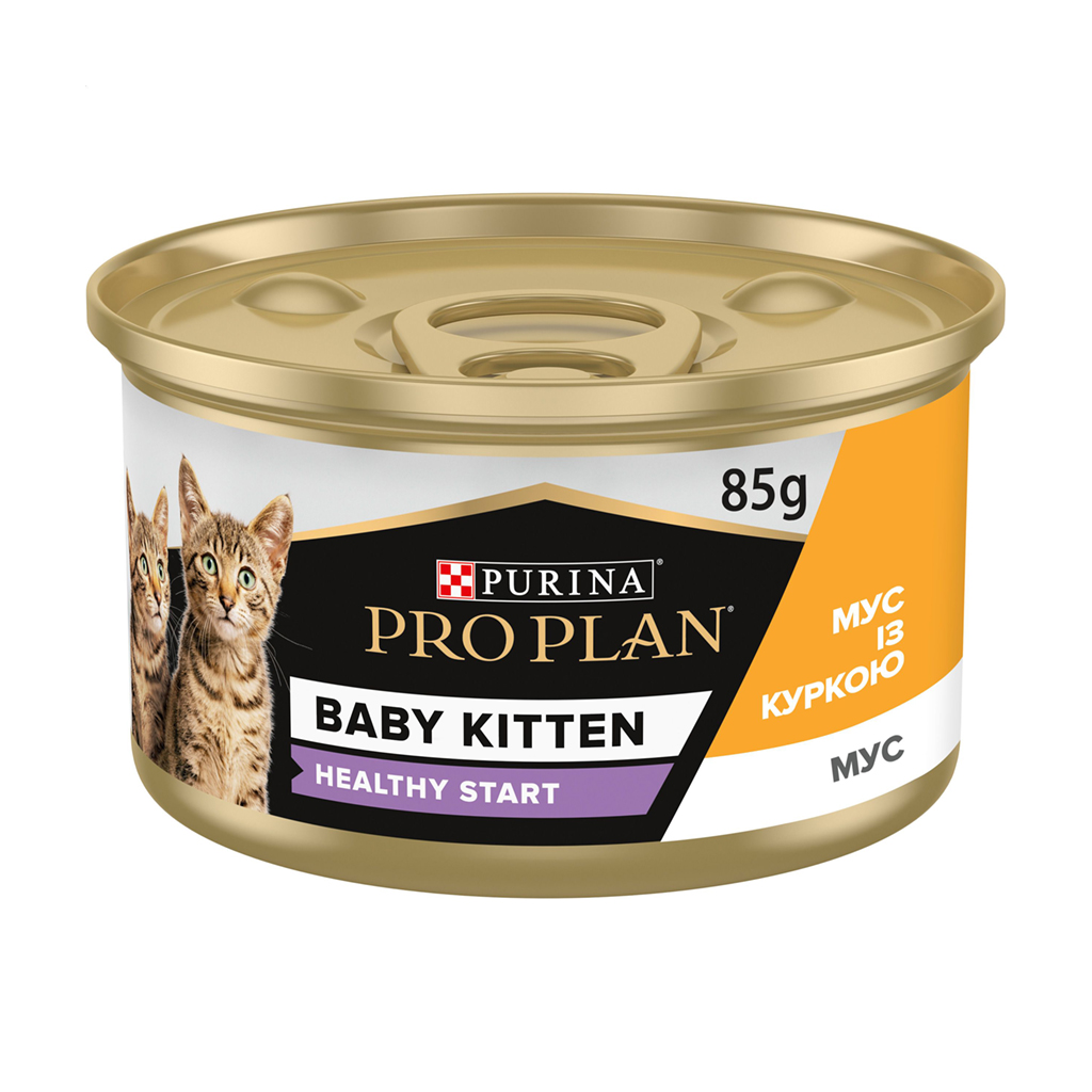 Вологий корм для кошенят після відлучення від матері Pro Plan Baby Kitten Healthy Start мус із куркою, 85 г