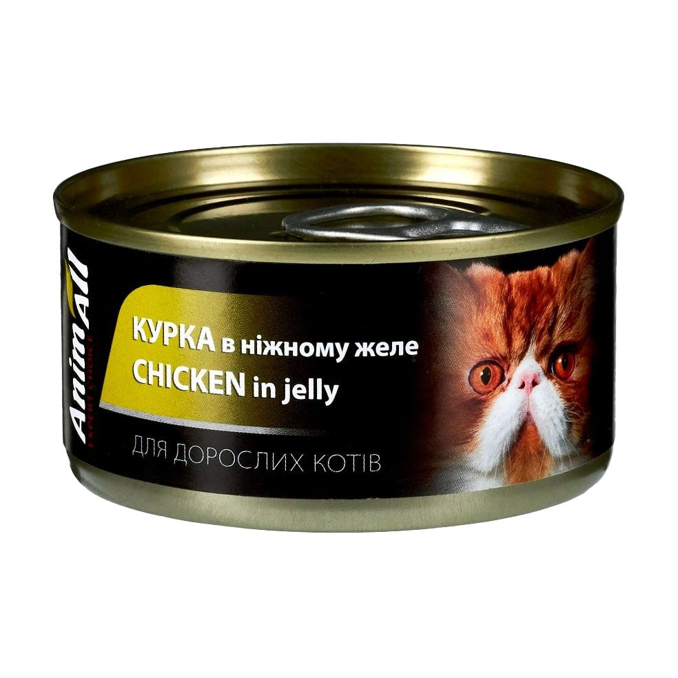 Вологий корм для котів AnimAll Курка в ніжному желе, 85 г
