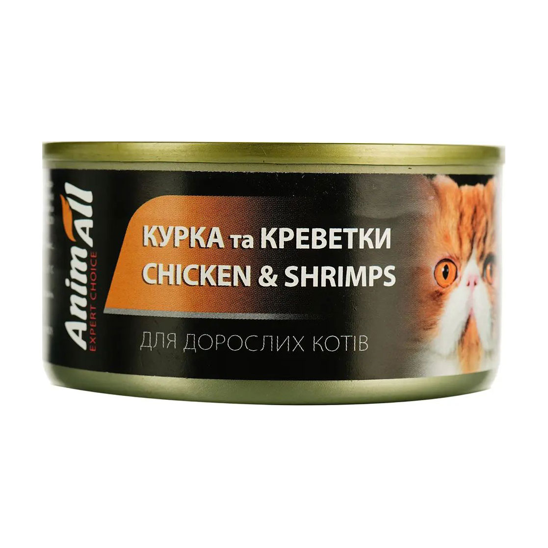 Вологий корм для котів AnimAll Курка з креветками, 85 г
