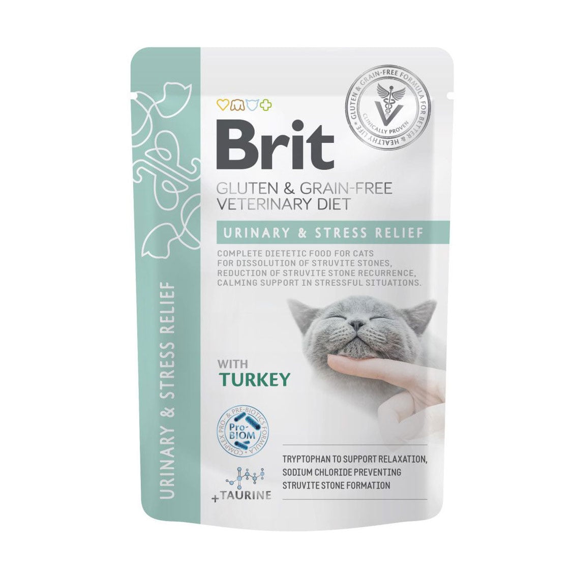 Вологий корм для котів Brit Grain Free Veterinary Diets Cat Urinary &amp; Stress Relief при захворюванні сечових шляхів, з індичкою, 85 г