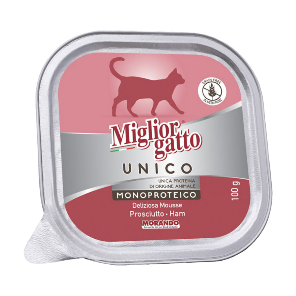 Вологий корм для котів Morando Migliorgatto Unico Паштет з прошуто, 100 г