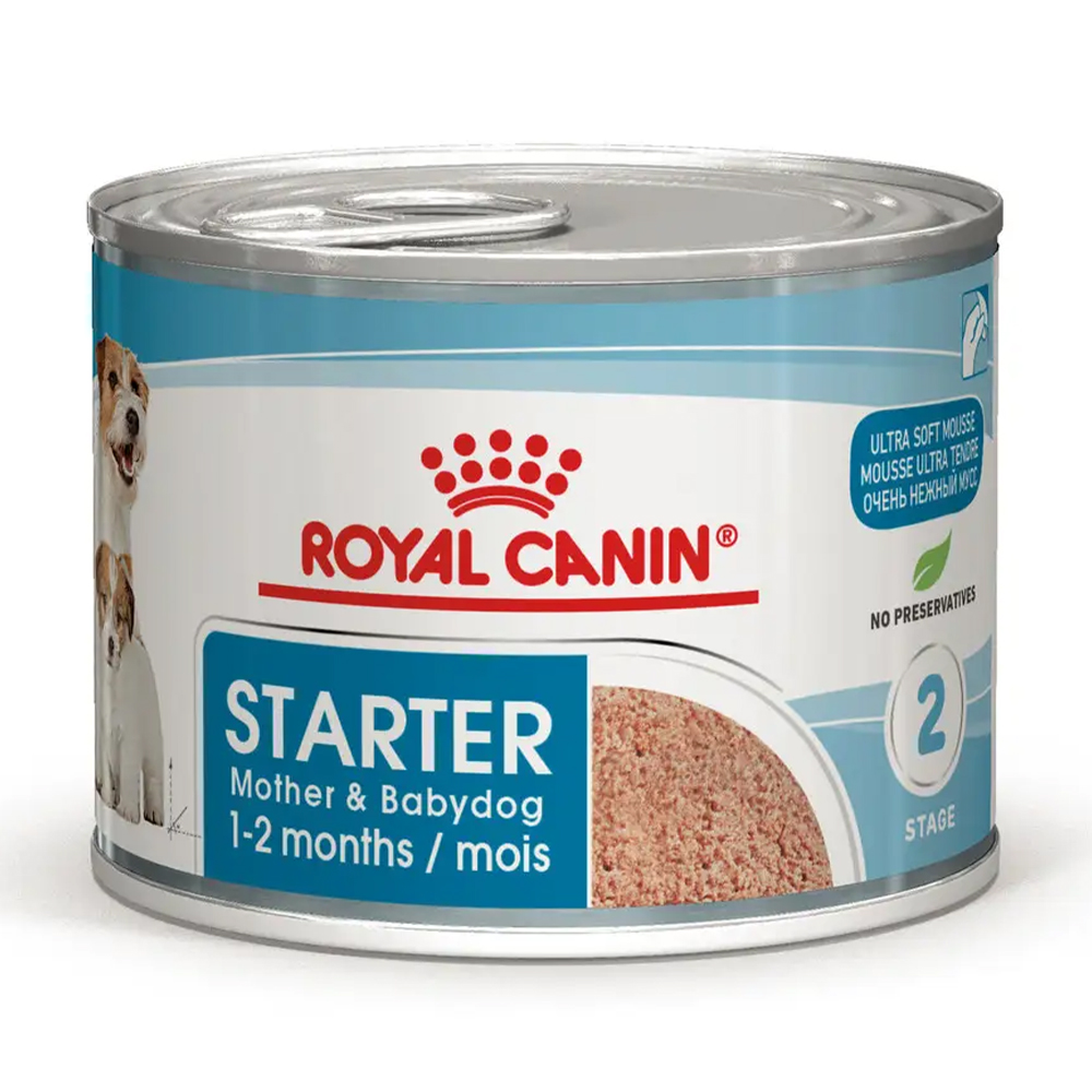 Вологий корм для новонароджених цуценят та собак у період лактації Royal Canin Starter Mousse, 195 г (4077002)