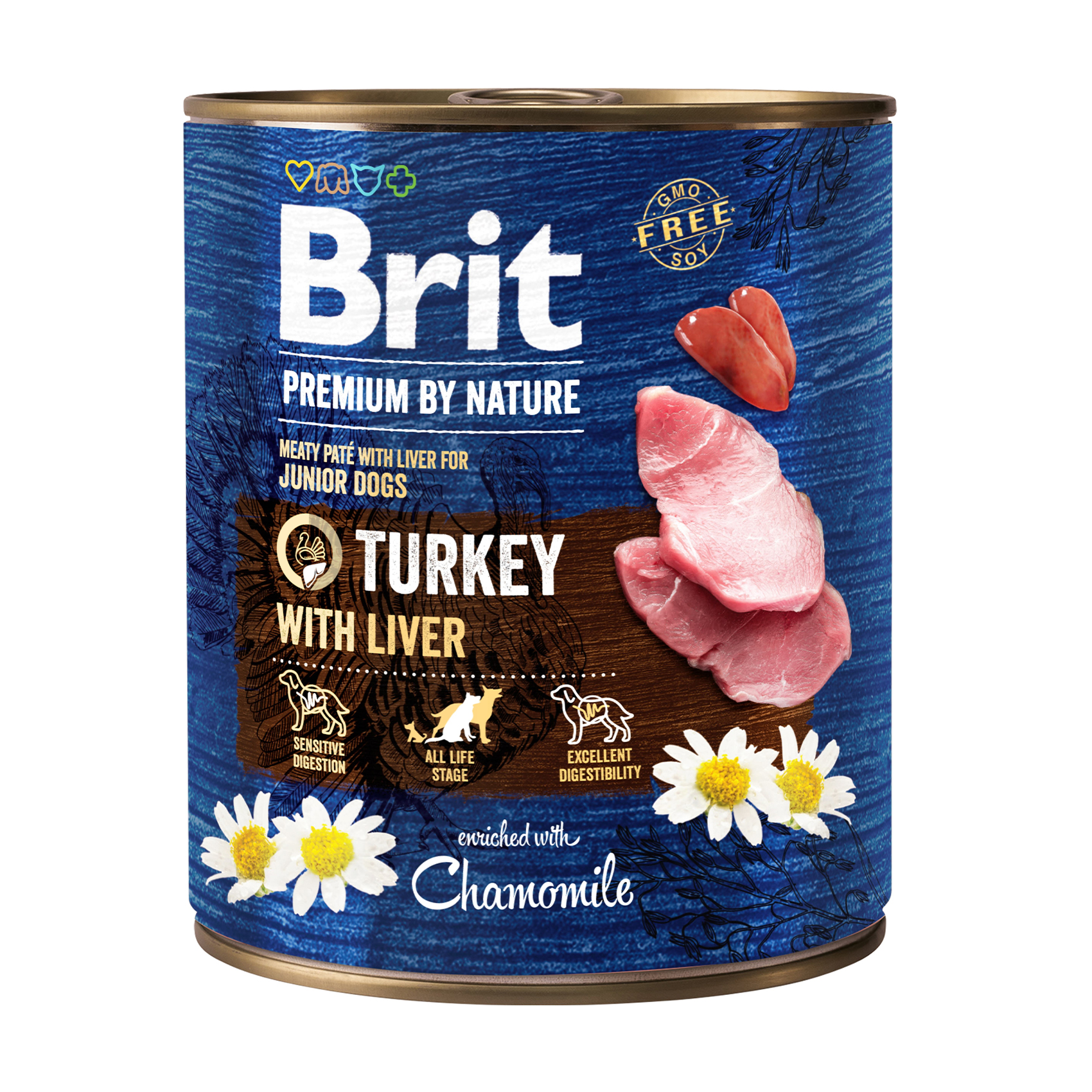 Вологий корм для собак Brit Premium by Nature Індичка з індичою печінкою, 800 г