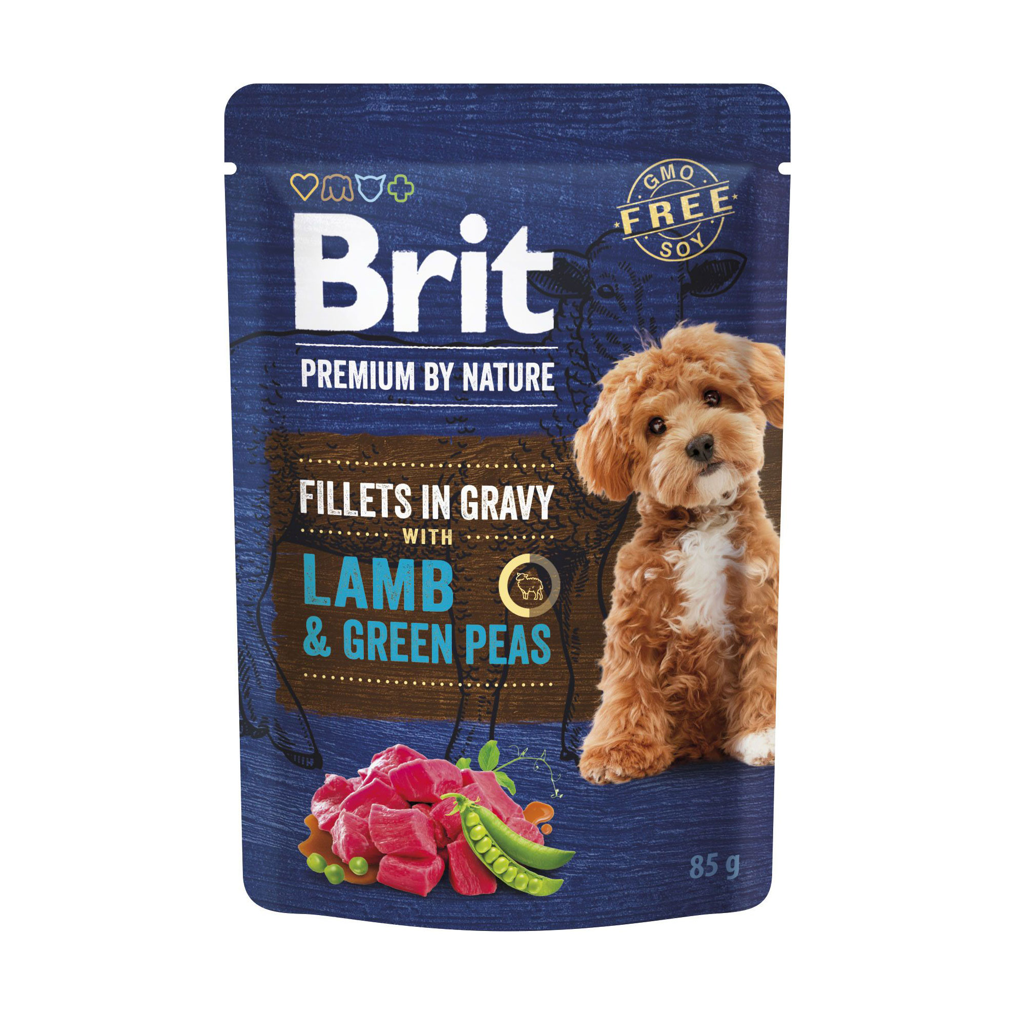 Вологий корм для собак малих порід Brit Premium Fillets In Gravy Lamb &amp; Green Peas, 85 г
