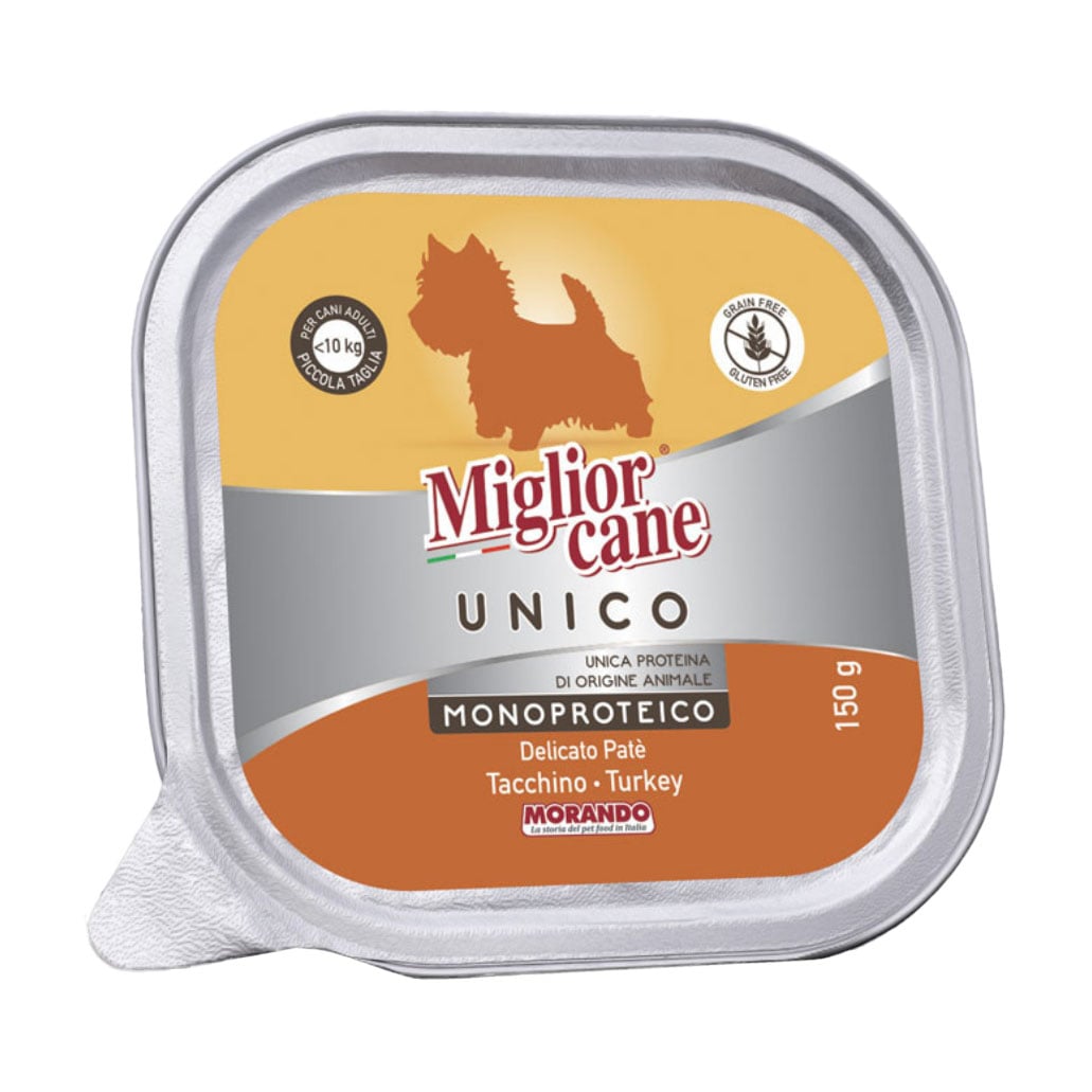 Вологий корм для собак малих порід Morando Migliorcane Unico Паштет з індички, 150 г
