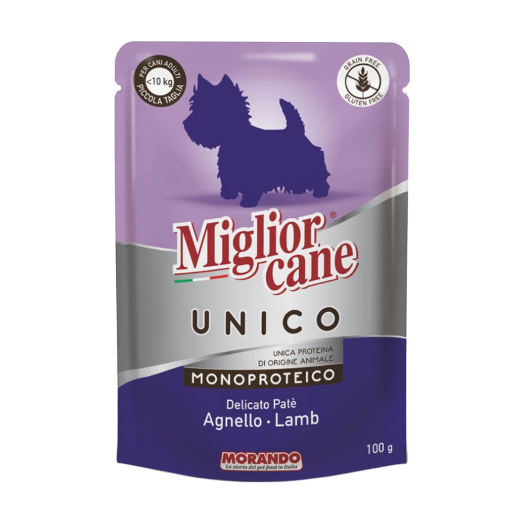 Вологий корм для собак малих порід Morando Migliorcane Unico Паштет з ягняти, 100 г