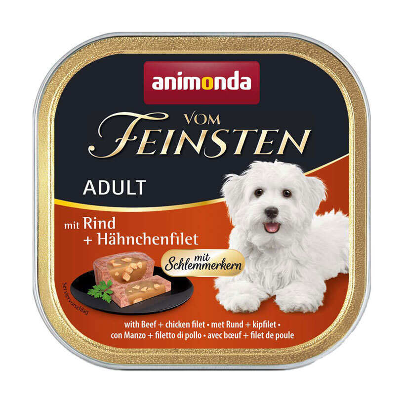 Вологий корм для собак всіх порід Animonda Vom Feinsten Adult With Beef + Chicken Filet з яловичиною та курячим філе, 150 г