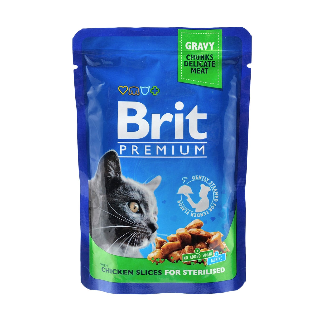 Вологий корм для стерилізованих кішок всіх порід Brit Premium By Nature з куркою, 100 г