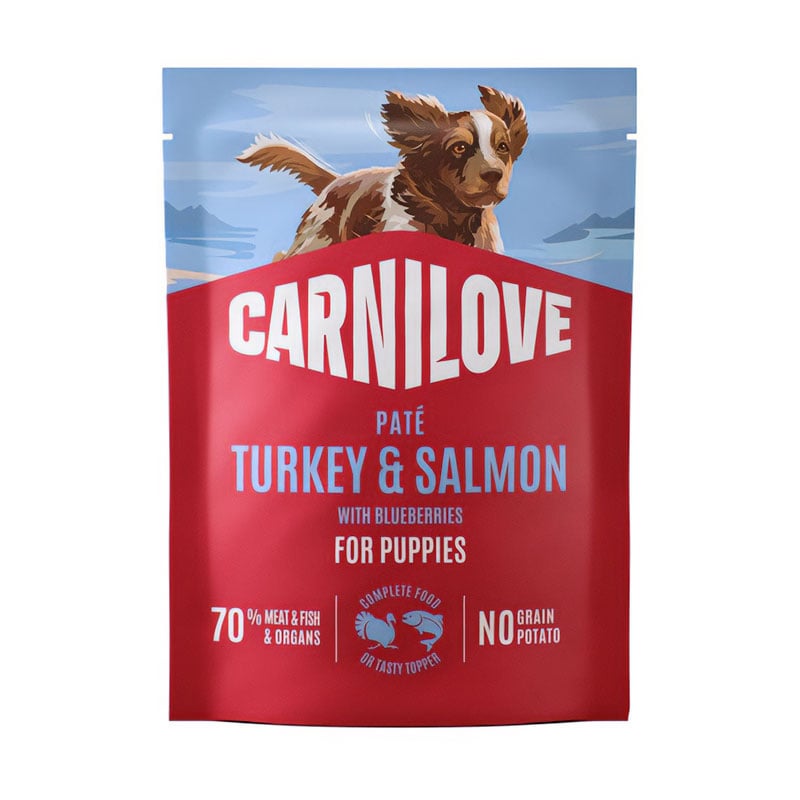 Вологий корм для цуценят Carnilove Turkey &amp; Salmon With Blueberries Паштет з індичкою, лососем та лохиною, 300 г