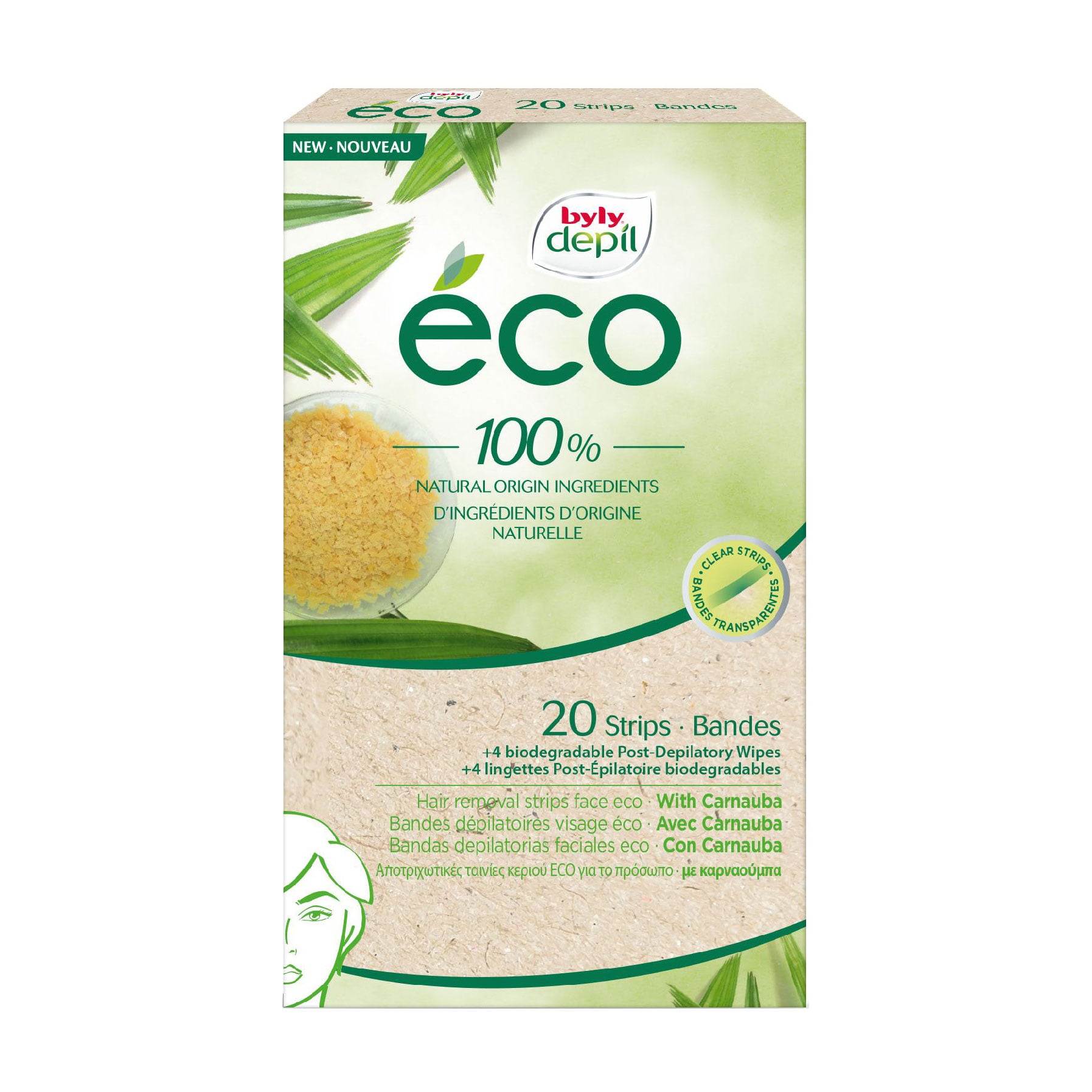 Воскові еко-смужки для депіляції обличчя Byly Depil Eco Hair Removal Strips Face, 20 шт
