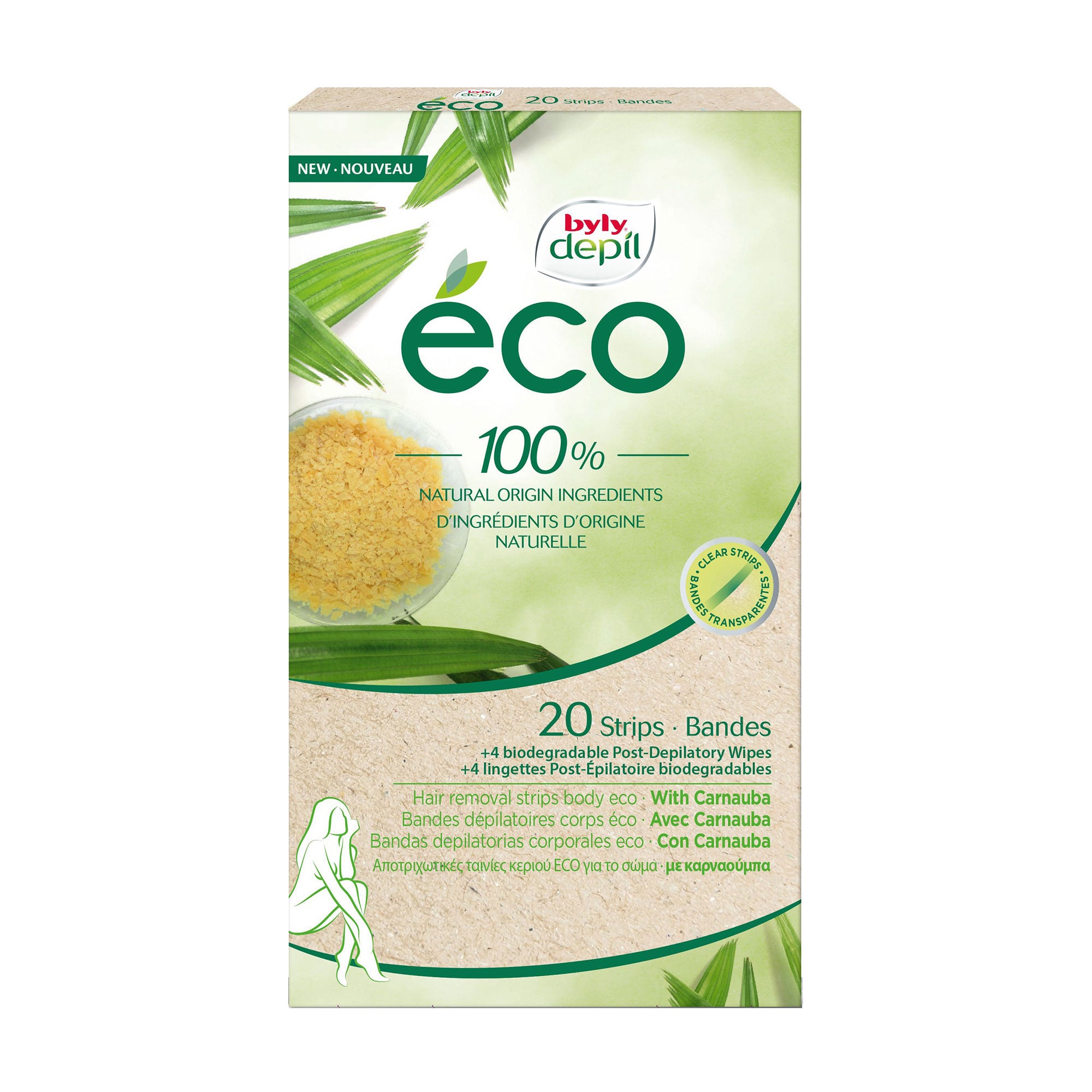 Воскові еко-смужки для депіляції тіла Byly Depil Eco Hair Removal Strips Body, 20 шт