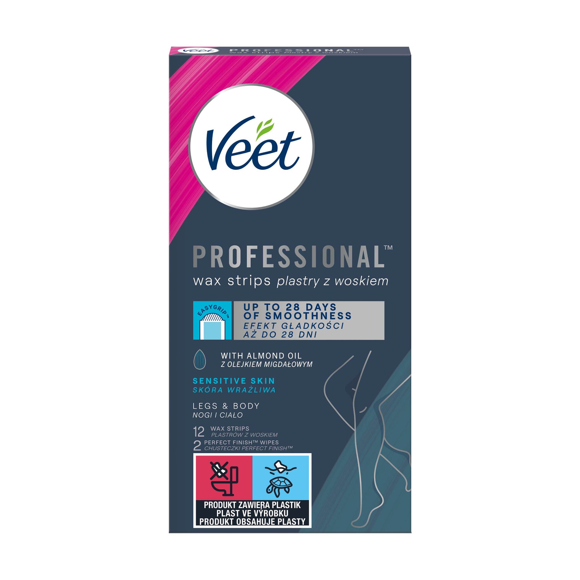 Воскові смужки для депіляції Veet Professional для чутливої шкіри, 12 шт