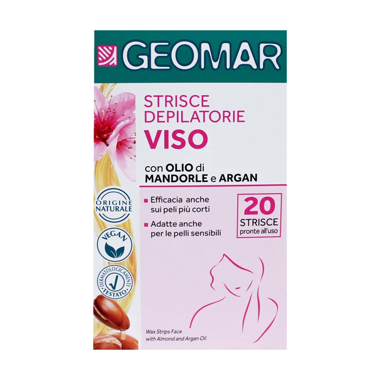 Воскові смужки для обличчя Geomar Wax Strips Face, 20 шт