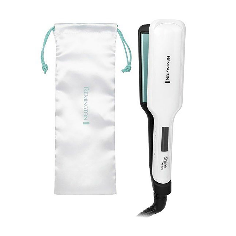 Вирівнювач для волосся Remington Shine Therapy з дисплеєм, білий (S8550)
