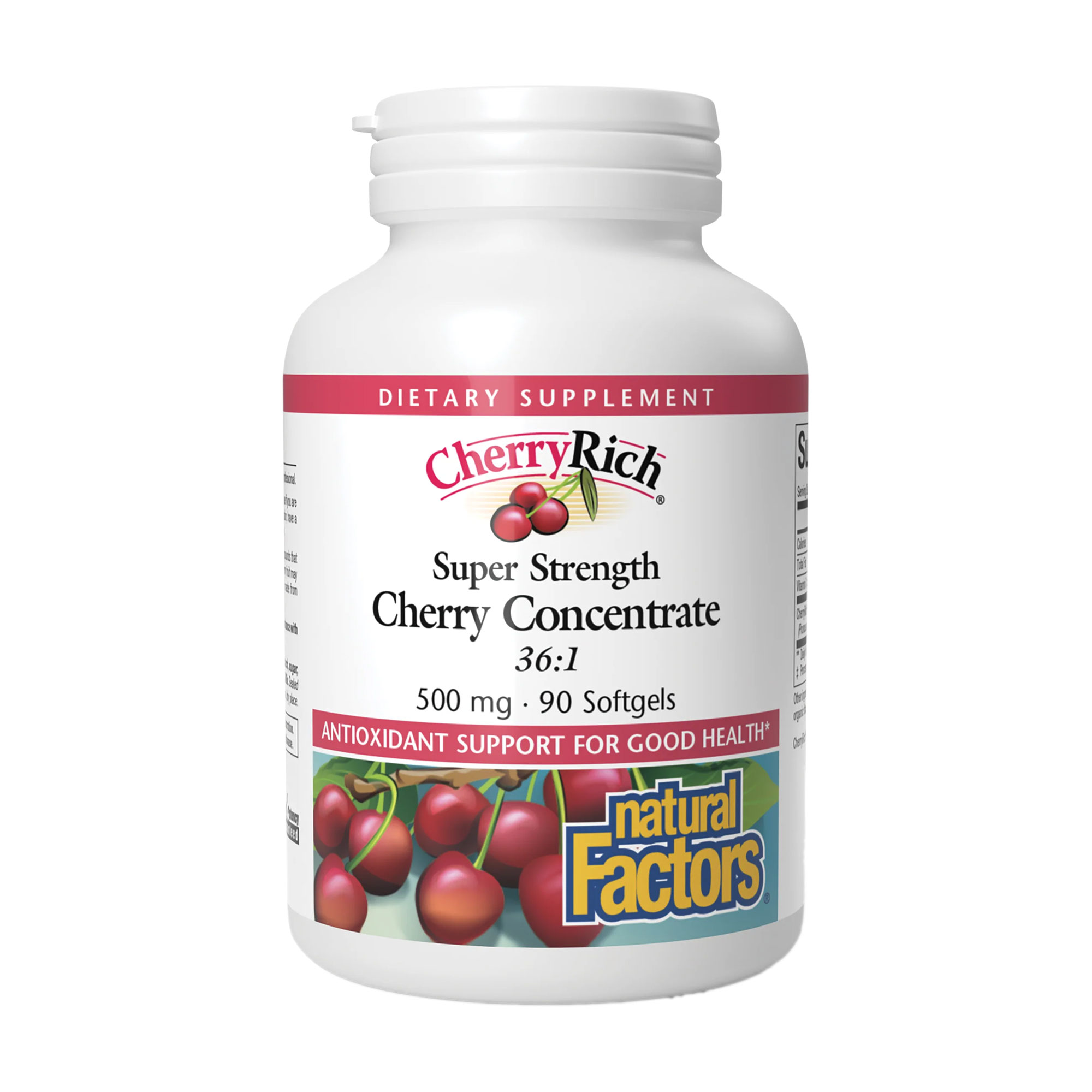 Вишневий концентрат Natural Factors Cherry Concentrate 500 мг, 90 гелевих капсул