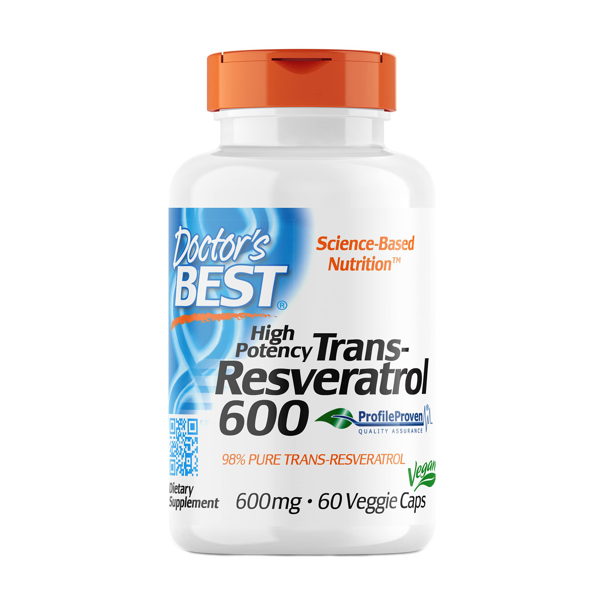 Високоефективний транс-ресвератрол Doctor's Best High Potency Trans-Resveratrol 600 мг, 60 капсул