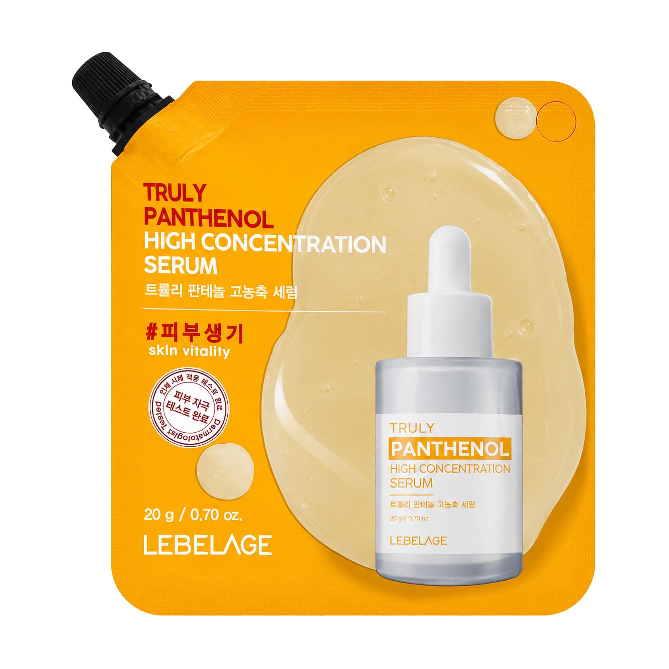 Висококонцентрована сироватка для обличчя Lebelage Truly Panthenol High Concentration Serum з пaнтeнoлoм, 20 г (дойпак)