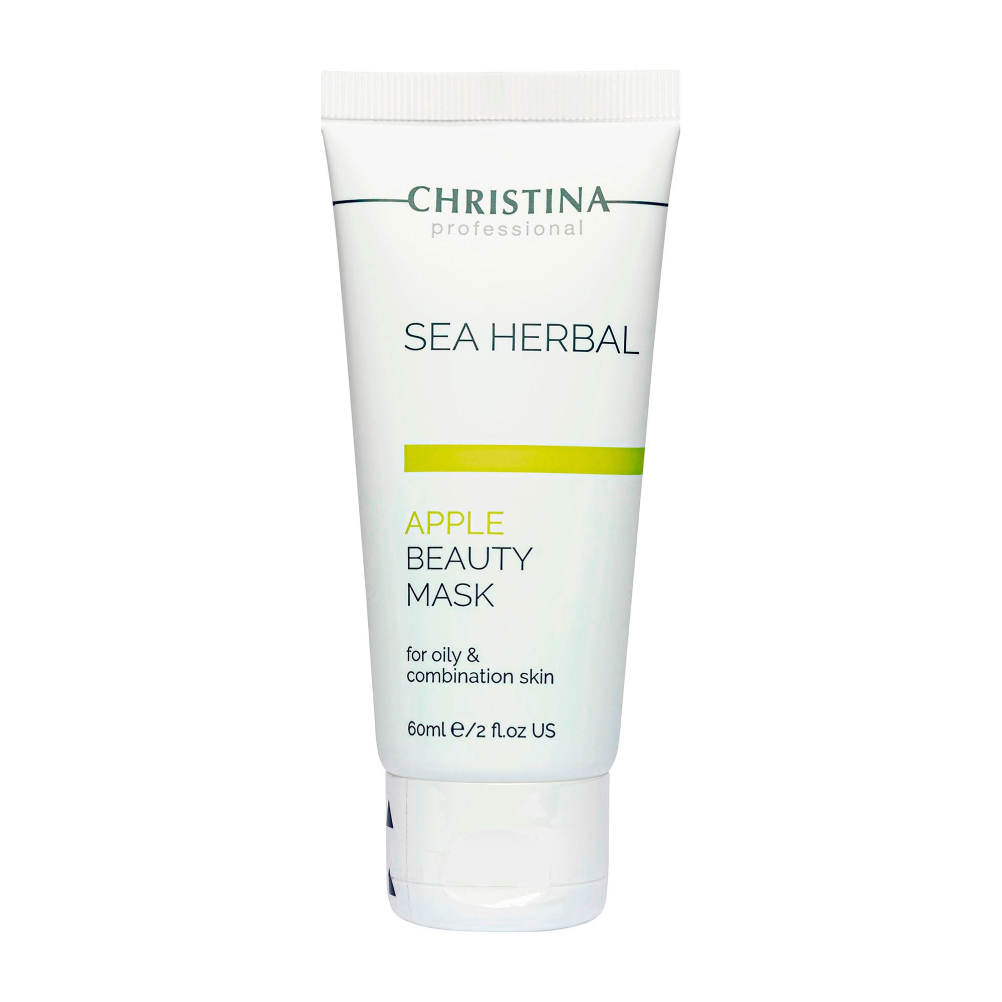 Яблучна маска для обличчя Christina Sea Herbal Beauty Mask Green Apple для жирної та комбінованої шкіри, 60 мл