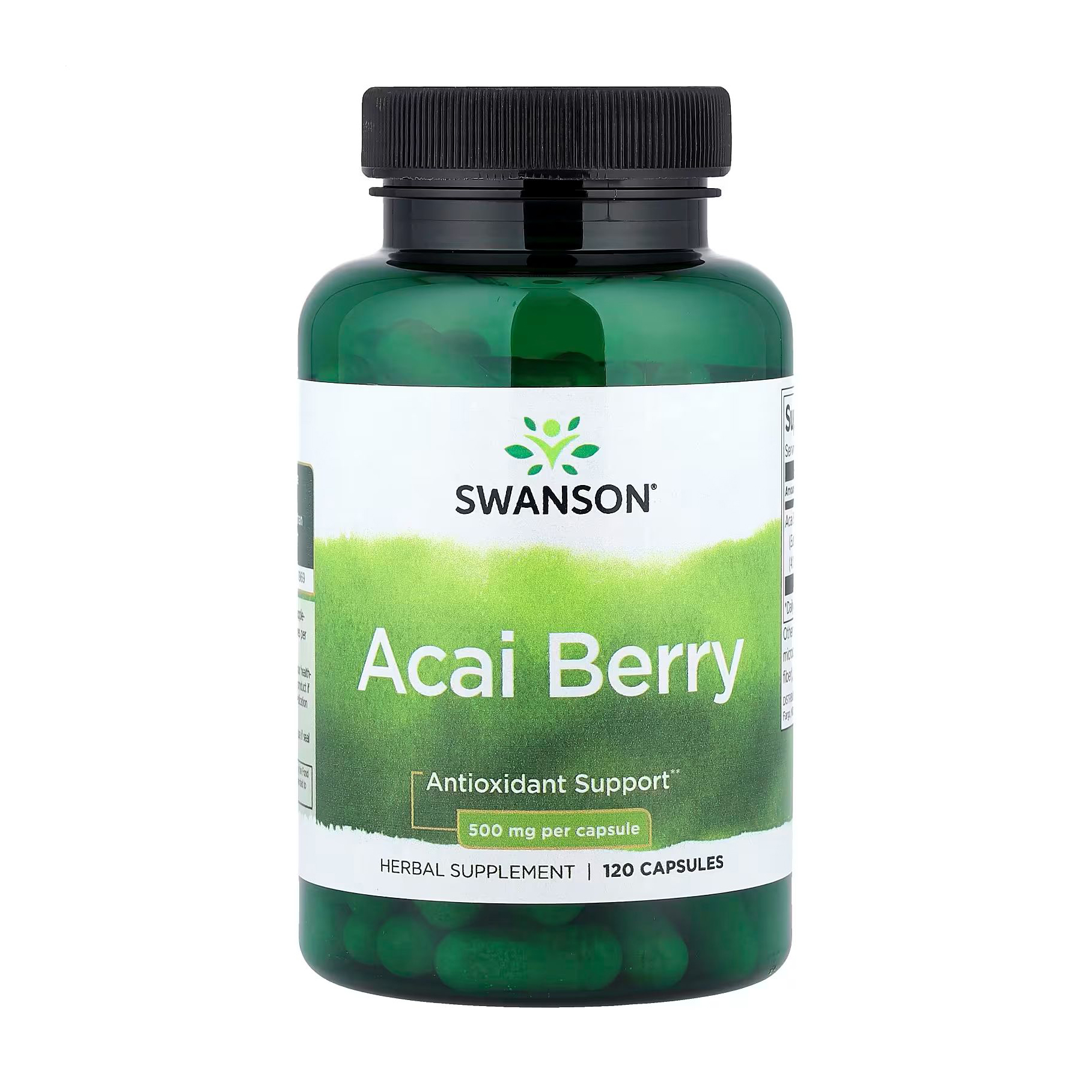 Ягоди асаї Swanson Acai Berry 500 мг, 120 капсул