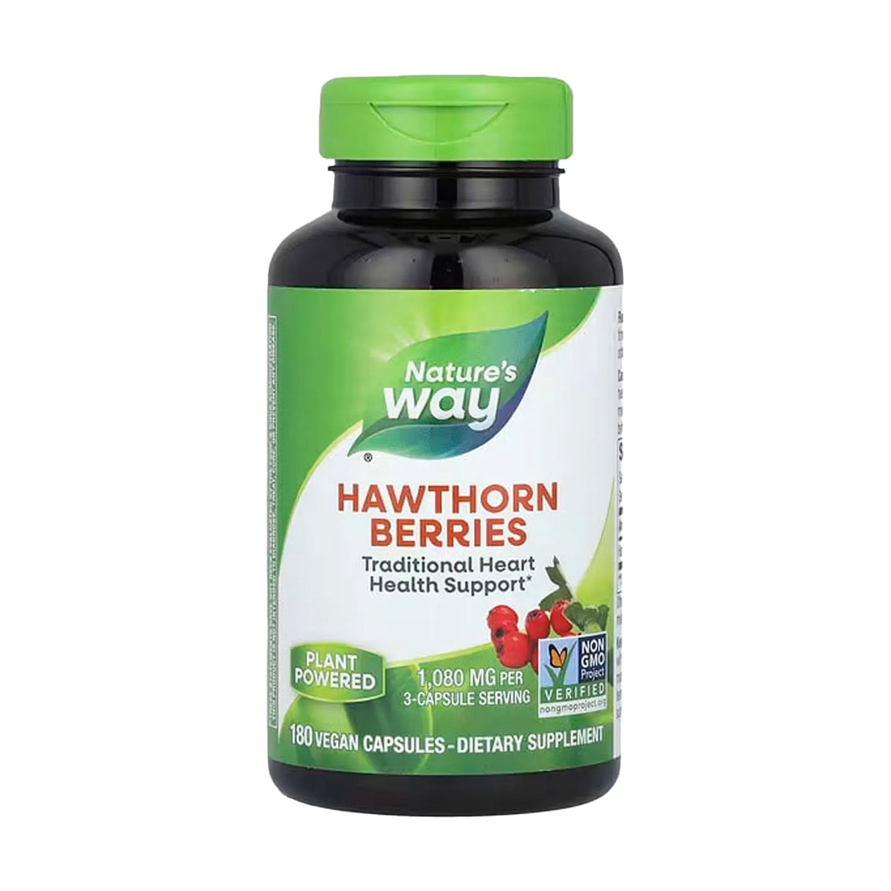 Ягоди глоду Nature's Way Hawthorn Berries 1080 мг, 180 веганських капсул