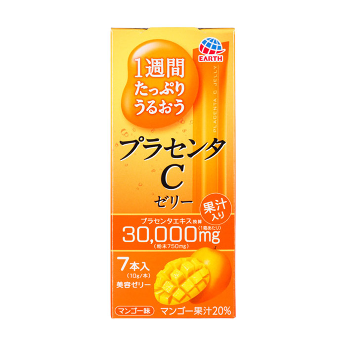 Японська питна плацента у формі желе Earth Placenta C Jelly Mango зі смаком манго, на 7 днів, 70 г