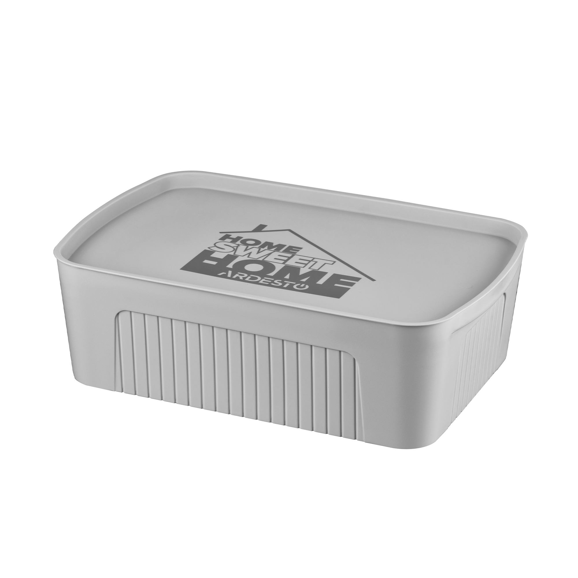 Ящик для зберігання Ardesto з кришкою, сірий, 45.5*31*14 см, 13 л (ARHC2513G)