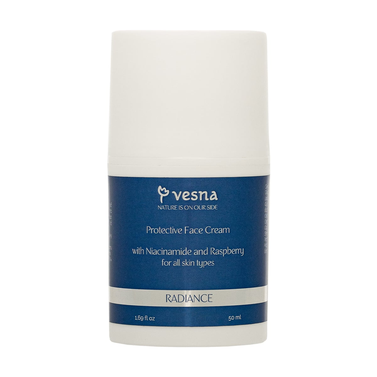 Захисний крем для обличчя Vesna Radiance Protective Face Cream для всіх типів шкіри, з малиною та ніацинамідом, 50 мл