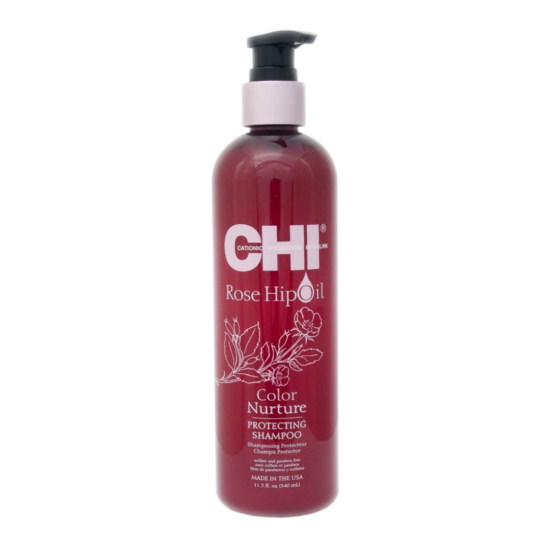 Захисний шампунь CHI Rose Hip Oil Color Nurture Protecting Shampoo для фарбованого волосся, 340 мл