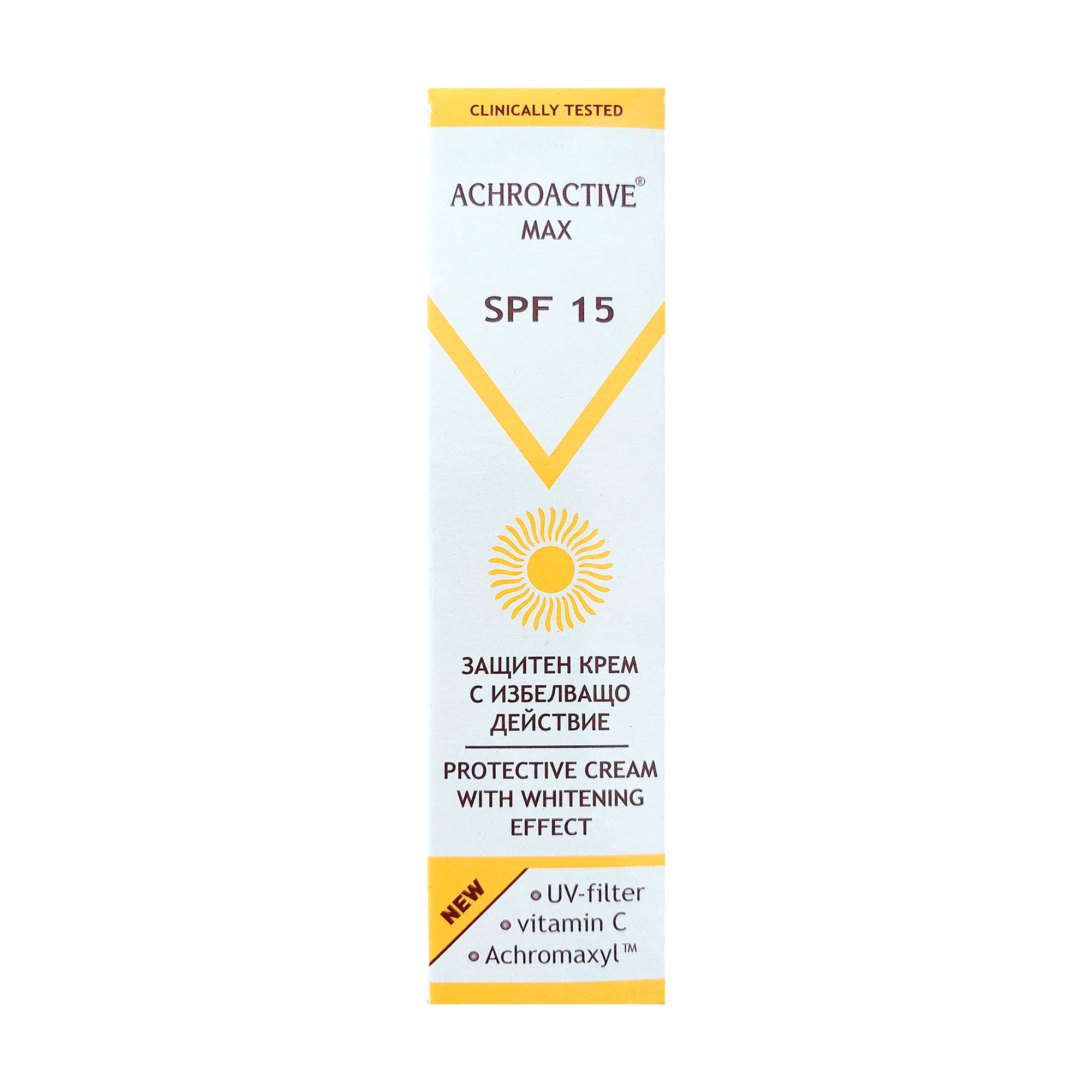 Захисний відбілювальний крем для обличчя Achroactive Мах Protective Cream With Whitening Effect, SPF 15, 45 мл